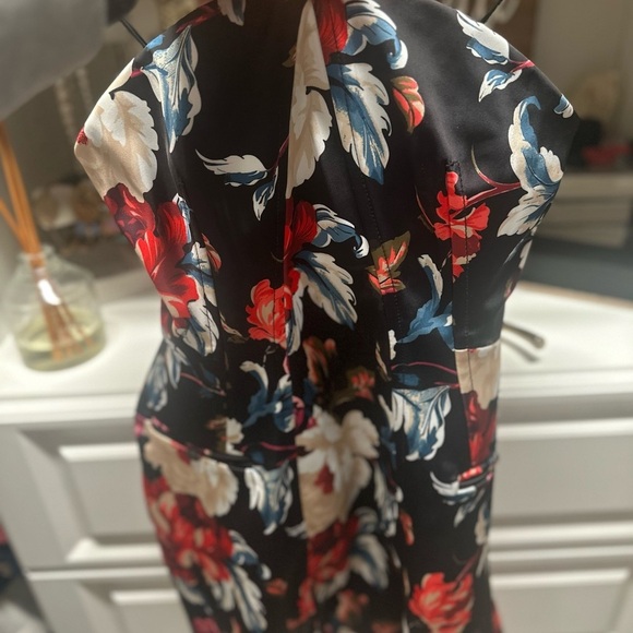 Anthropologie Floral Strapless Sculpted Mini Dress - Picture 5 of 8